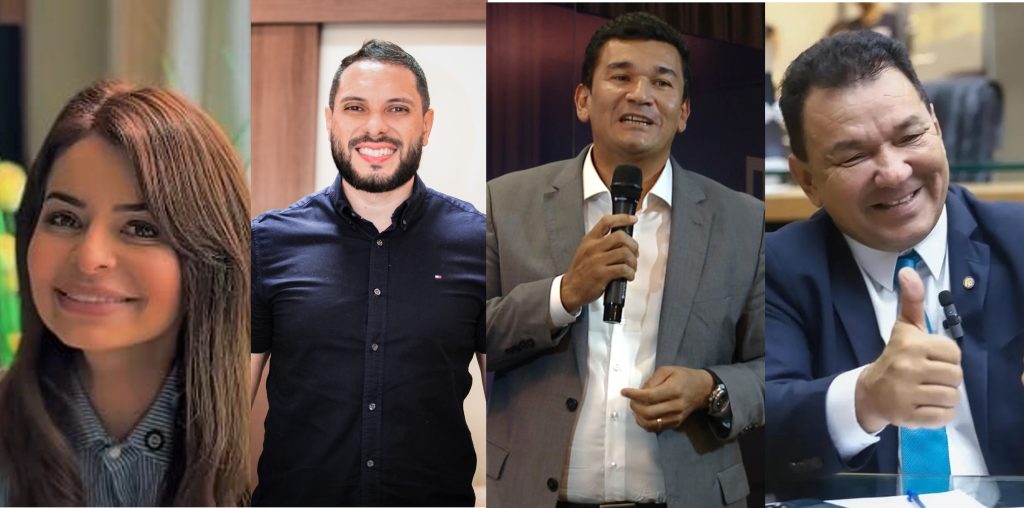 Prédio da Prefeitura de Manaus com as bandeiras oficiais e logomarca da gestão municipal.