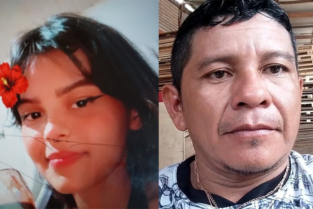 Fotos de Raquel de Souza Rocha e Henock Pereira Belém divulgadas pela Polícia Civil para buscas em Manaus