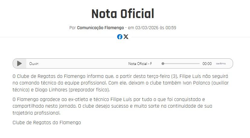 Técnico Filipe Luís durante comando de partida do Flamengo antes de sua demissão