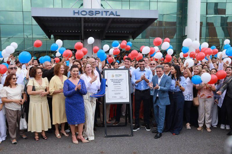 Governador Wilson Lima na cerimonia de inauguracao do Hospital do Sangue Idenir de Araujo Rodrigues em Manaus Amazonas