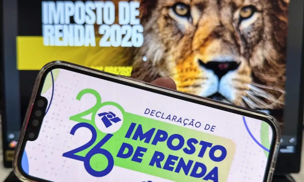 pessoa utilizando computador para preencher a declaração do imposto de renda 2026