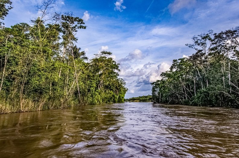 indigena em canoa no rio itui na terra indigena vale do javari amazonas