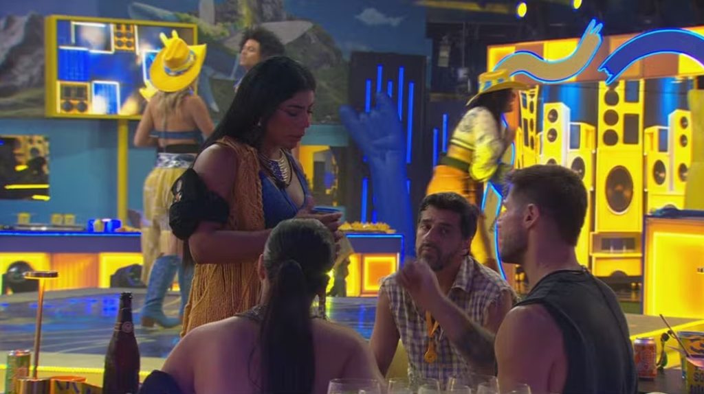 Marciele Albuquerque conversa com Jonas e Jordana durante festa no Big Brother Brasil 26