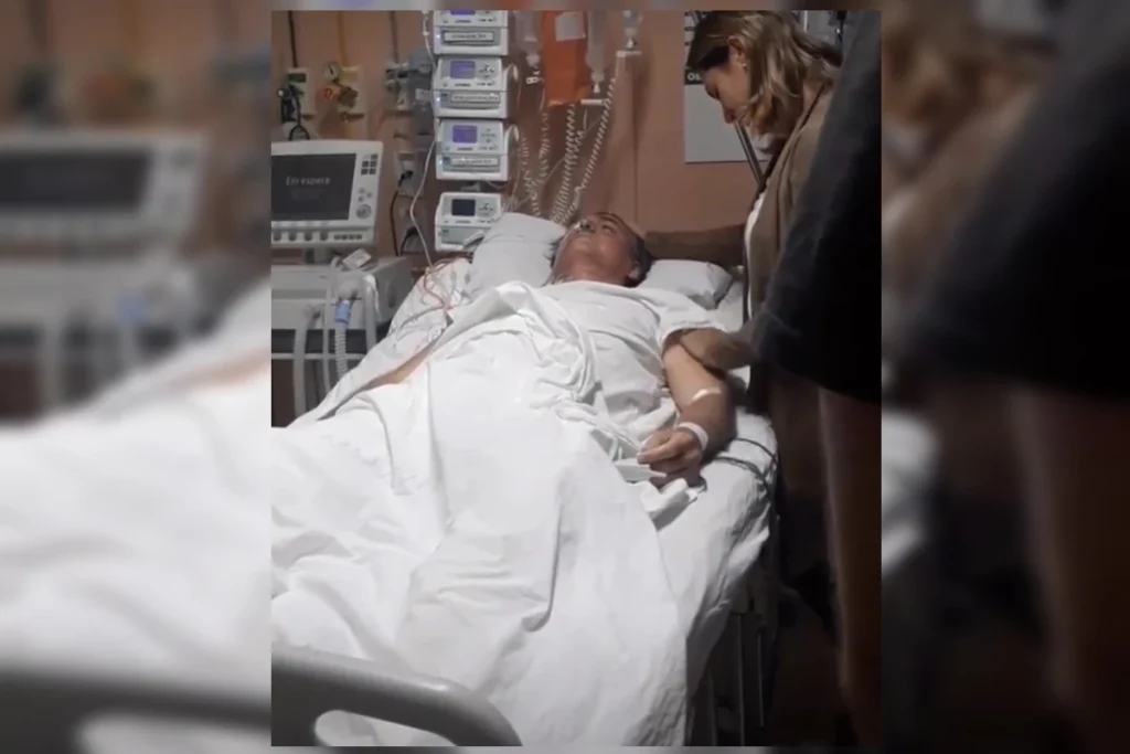 Ex-presidente Jair Bolsonaro em atendimento médico hospitalar para tratamento de pneumonia