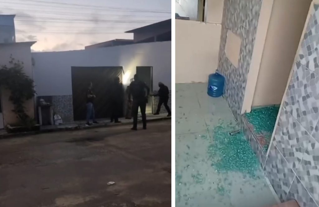 Registro de danos em residência na periferia de Manaus após invasão policial por engano
