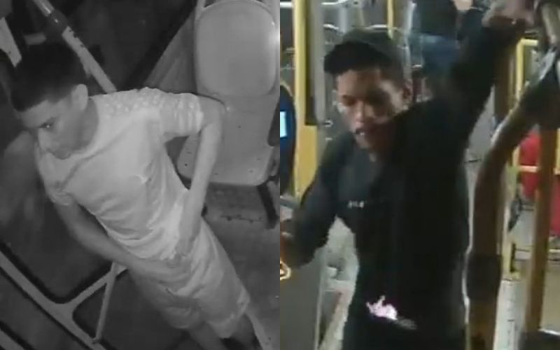 Captura de vídeo de segurança mostrando suspeitos de assalto ao ônibus da linha 418 em Manaus