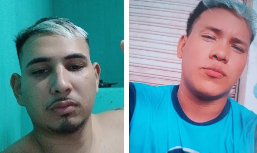 Cartaz da Polícia Civil do Amazonas com fotos e informações de dois jovens desaparecidos em Manaus.