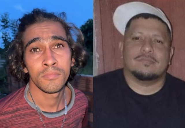 Imagens divulgadas pela Polícia Civil de dois suspeitos de sequestro e tentativa de homicídio contra empresário em Itapiranga.