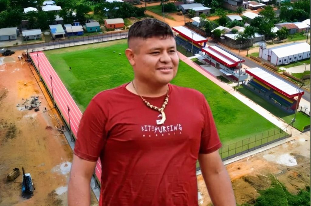 Fachada do Estádio Municipal Raspadão Curubão em São Gabriel da Cachoeira no Amazonas.