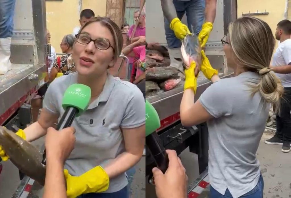 Izabelle Almeida participa da entrega de peixes para famílias vulneráveis em Manaus
