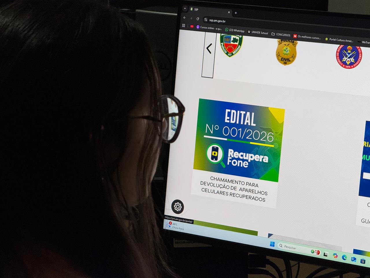 Fachada ou logo do programa RecuperaFone da Secretaria de Segurança Pública do Amazonas em Manaus