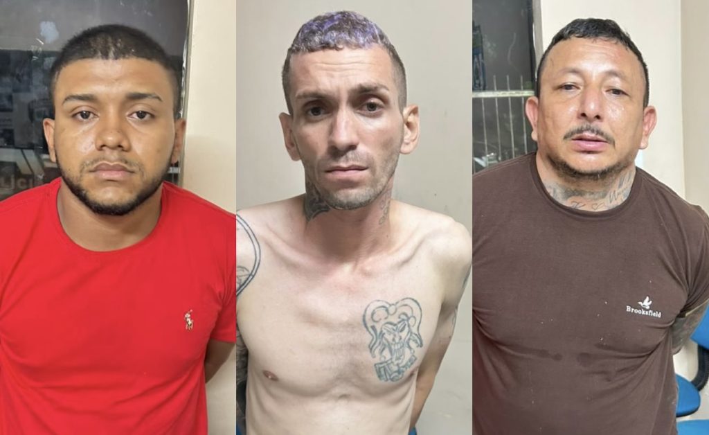 Objetos furtados e recuperados pela polícia após prisão de trio em Manaus.