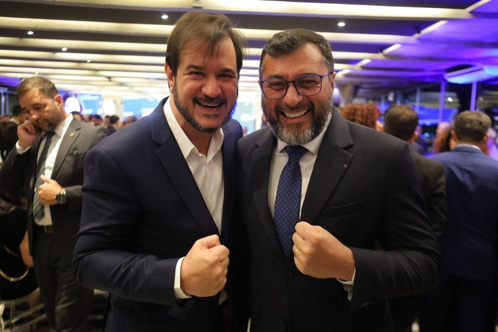 Governador Wilson Lima em reunião com a cúpula do partido União Brasil para tratar das eleições de 2026 em Manaus.
