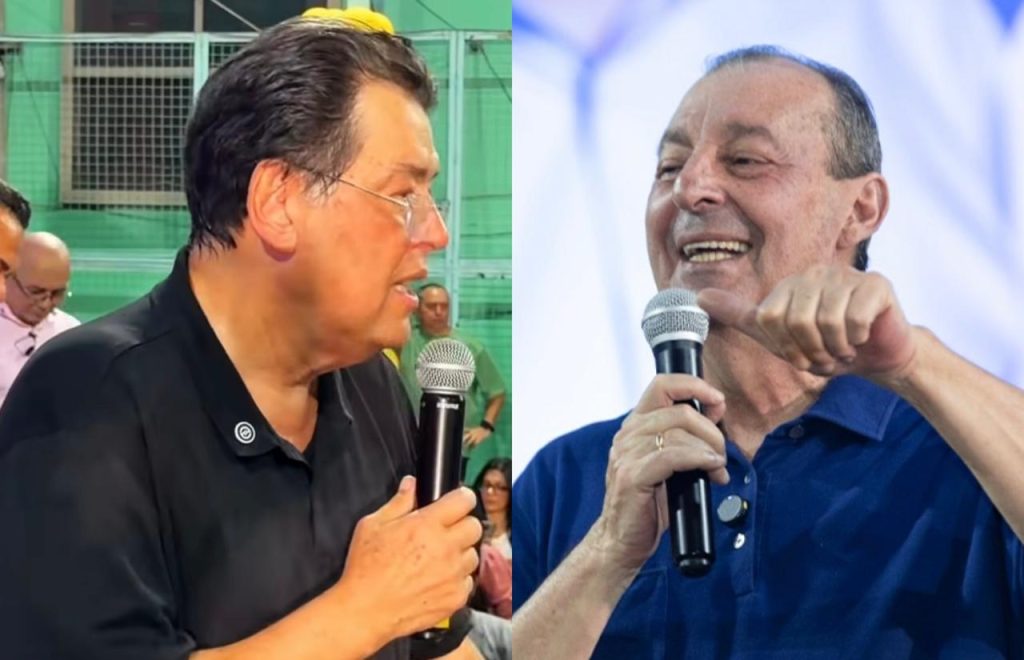 Senadores Eduardo Braga e Omar Aziz em evento político no Amazonas
