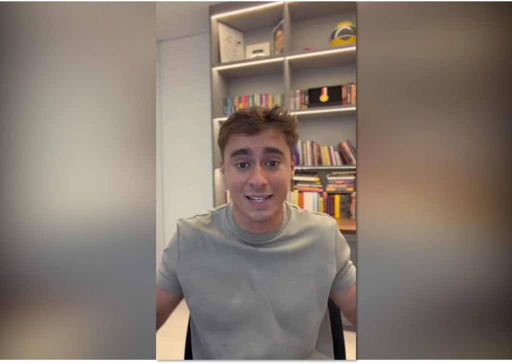 Montagem mostrando o deputado federal Nikolas Ferreira e a primeira-dama Janja em meio a troca de criticas politicas