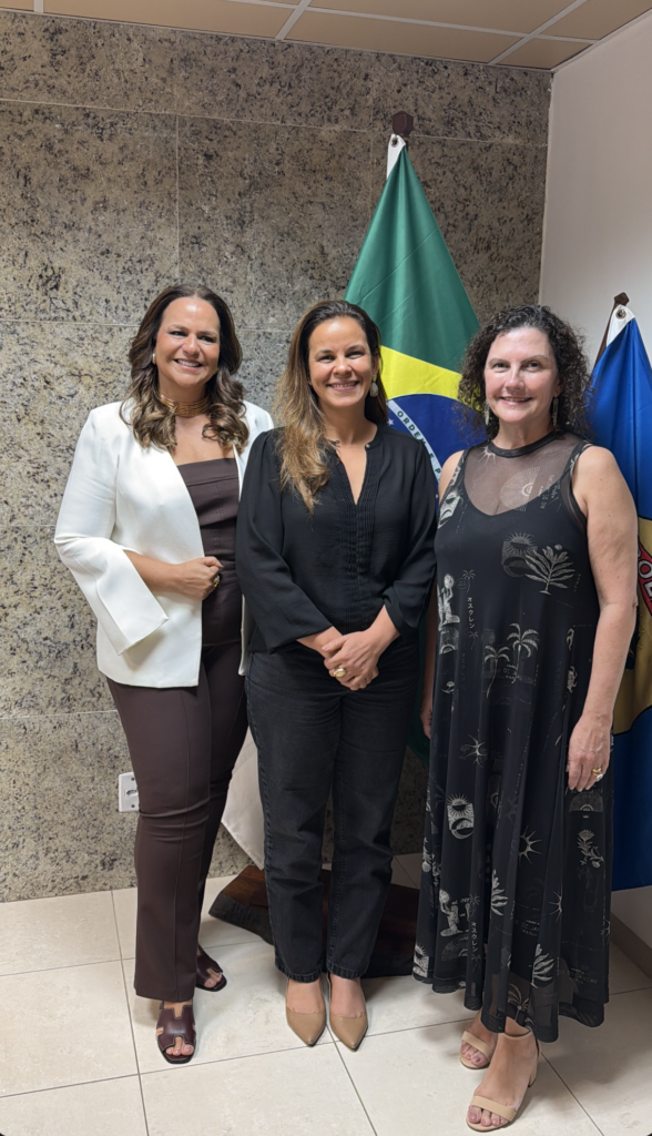 Representantes da Virada Feminina e da Polícia Federal em reunião institucional em Manaus Amazonas