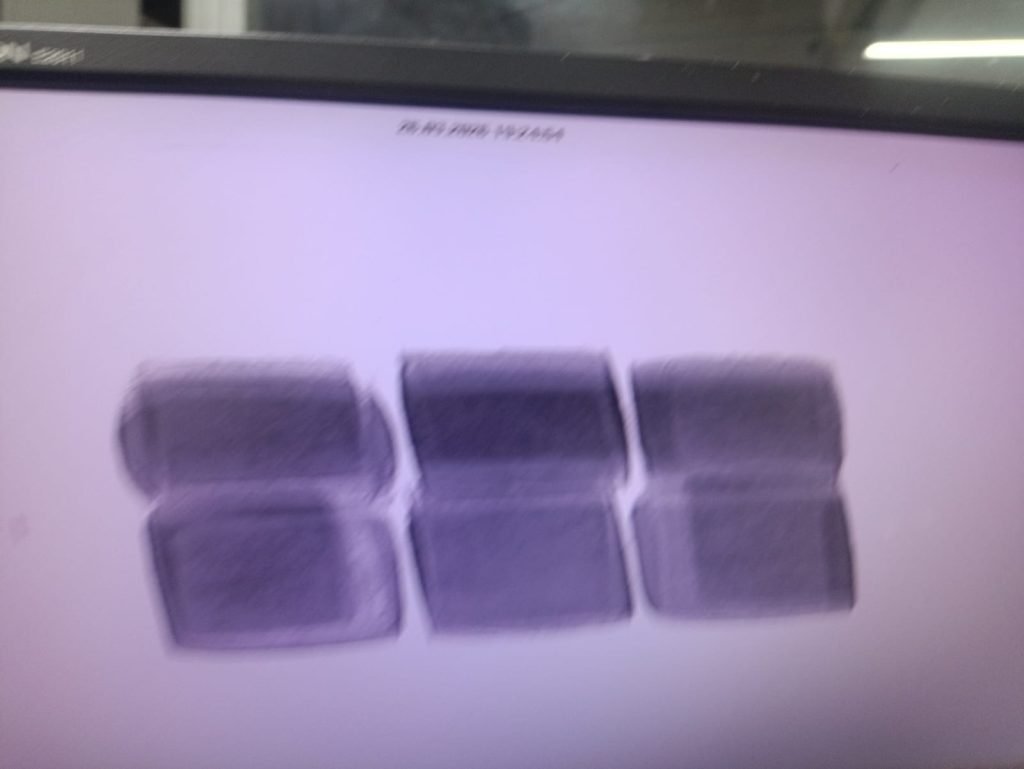 Agentes da Receita Federal inspecionam carga de polpa de açaí contendo tabletes de skunk no Aeroporto Internacional de Manaus.