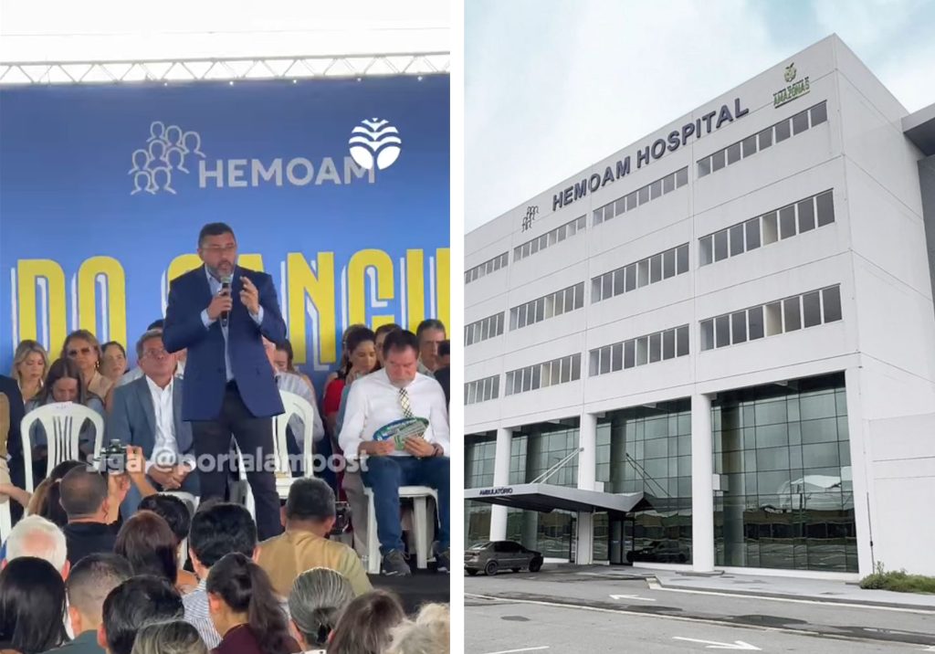 Governador Wilson Lima durante a cerimonia de inauguracao do Hospital do Sangue Idenir de Araujo Rodrigues em Manaus
