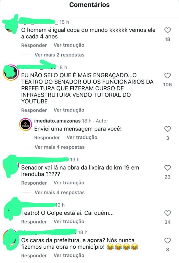 Senador Eduardo Braga aponta para obra em Iranduba durante discussão com secretário municipal