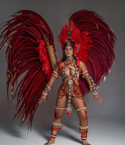 itens oficiais dos bois caprichoso e garantido no palco do teatro amazonas durante lançamento do festival de parintins 2026