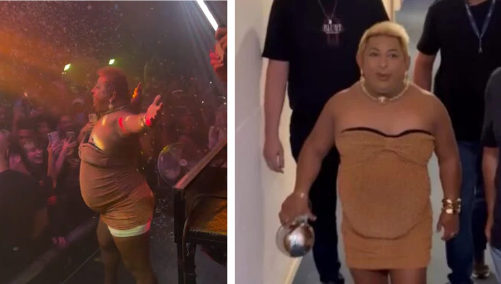 Influenciadora Patixa Teló sorrindo durante sua estreia como cantora em show lotado na cidade de Sorocaba