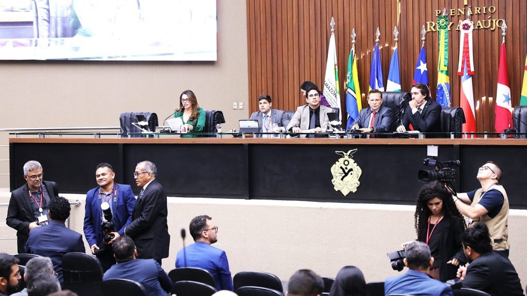 Fachada da Assembleia Legislativa do Amazonas em Manaus onde ocorrerá a votação para a eleição indireta.