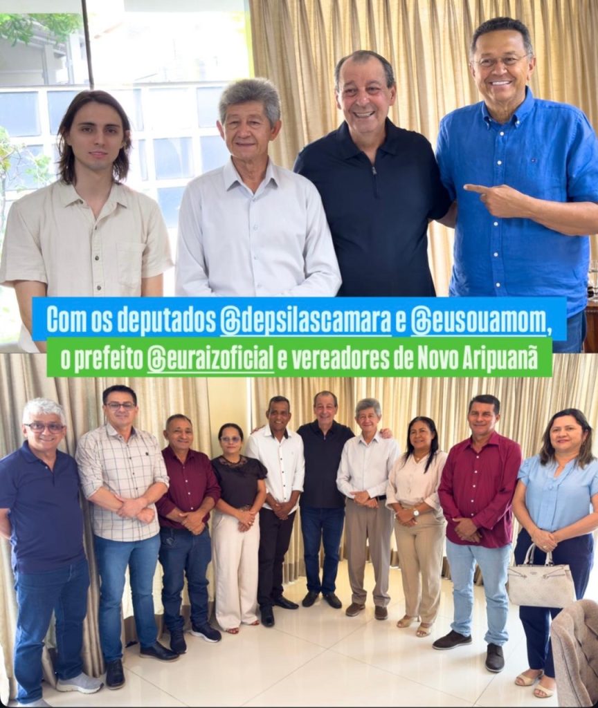Amom Mandel em reuniao com Omar Aziz e Silas Camara para articulacao politica no Amazonas
