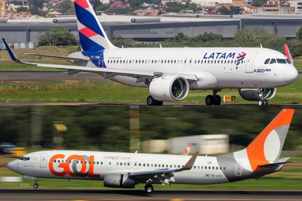 Imagem ilustrativa sobre investigação do Cade nas companhias aéreas Gol e LATAM