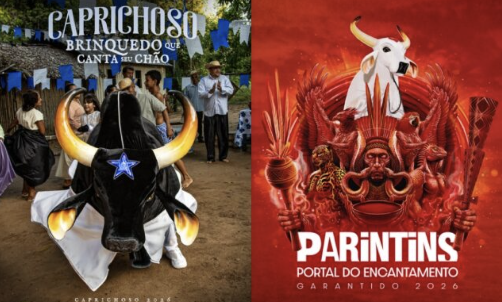 Apresentação dos bois bumbás Caprichoso e Garantido no Festival de Parintins Amazonas