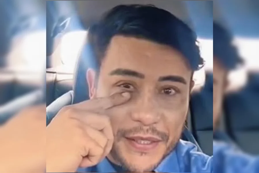 Delegado Christian Zilmon chora durante vídeo de despedida após transferência de unidade policial em Goiás.