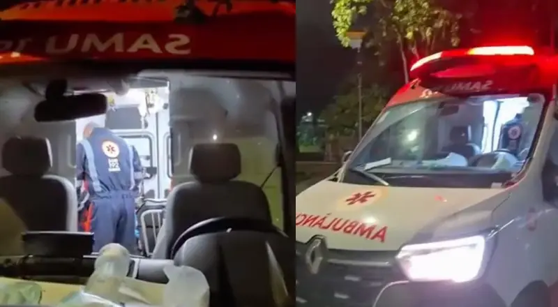 Homem sendo socorrido após ser baleado no Vieiralves em Manaus