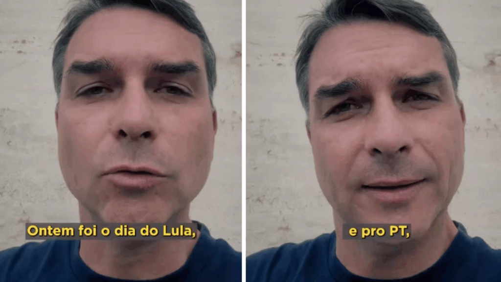 Senador Flávio Bolsonaro em imagem de reprodução de redes sociais comentando sobre o sistema de pagamentos Pix
