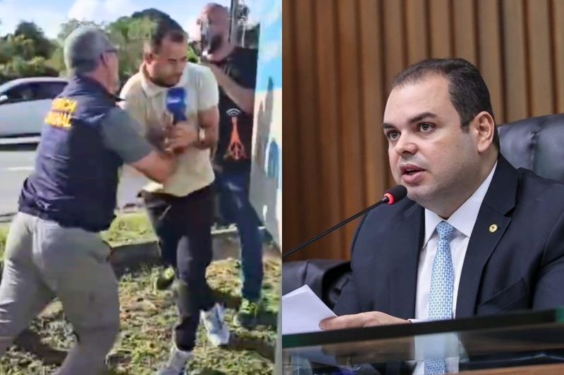 Governador Roberto Cidade manifestando repúdio à agressão contra o repórter João Lucas da Silva Mariano em Manaus