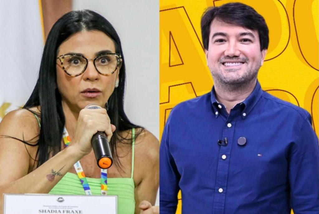 Jender Lobato e Shadia Fraxe em registro oficial durante gestão na prefeitura de manaus