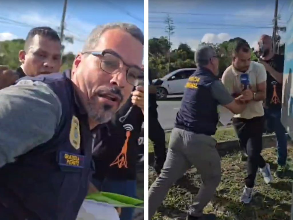 Perito empurra repórter durante cobertura de acidente fatal em Manaus