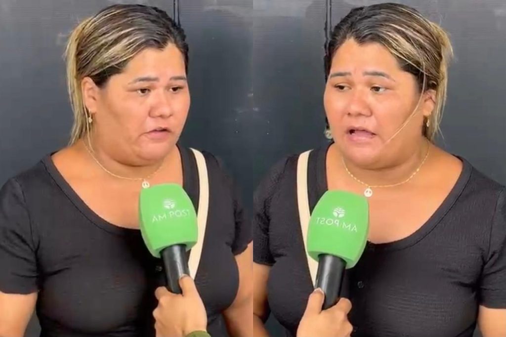 Elayne Almeida mãe de jovem morto em abordagem policial em Manaus durante denúncia sobre o caso
