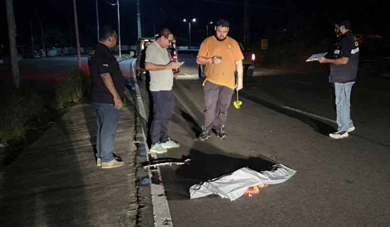 Trecho da rodovia AM-070 em Iranduba local de acidente fatal envolvendo atropelamento de família