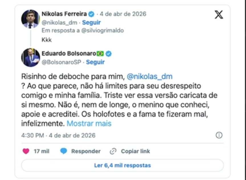 Senador Flávio Bolsonaro fala em vídeo sobre a importância da união e critica briga entre Eduardo Bolsonaro e Nikolas Ferreira