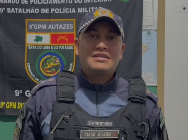 Equipes policiais em operação de busca por suspeito de triplo homicídio em Autazes no Amazonas