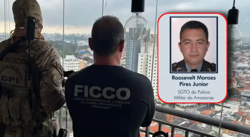 Viaturas da polícia militar estacionadas em frente a unidade policial durante operação no amazonas.