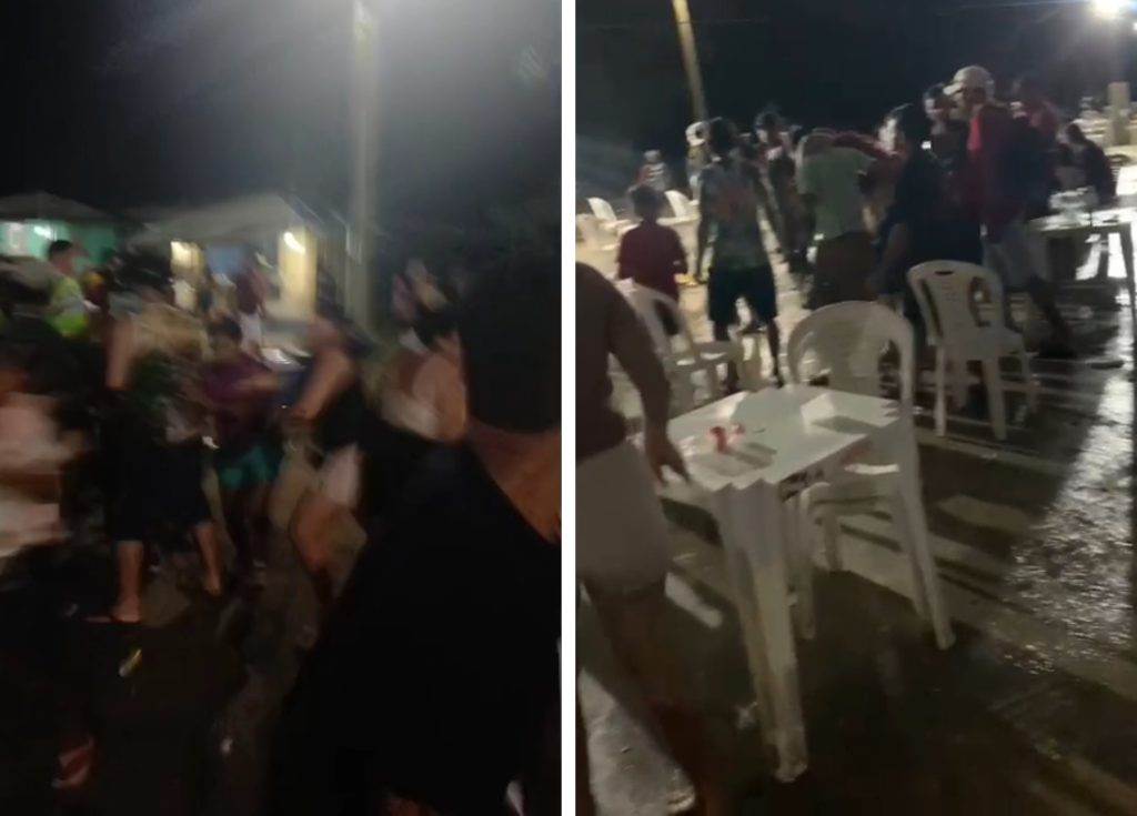 Pessoas em correria após tiroteio próximo ao show de Guto Lima na Festa do Jaraqui em Manacapuru