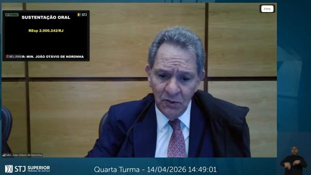 Ministro João Otávio de Noronha durante pronunciamento no Superior Tribunal de Justiça