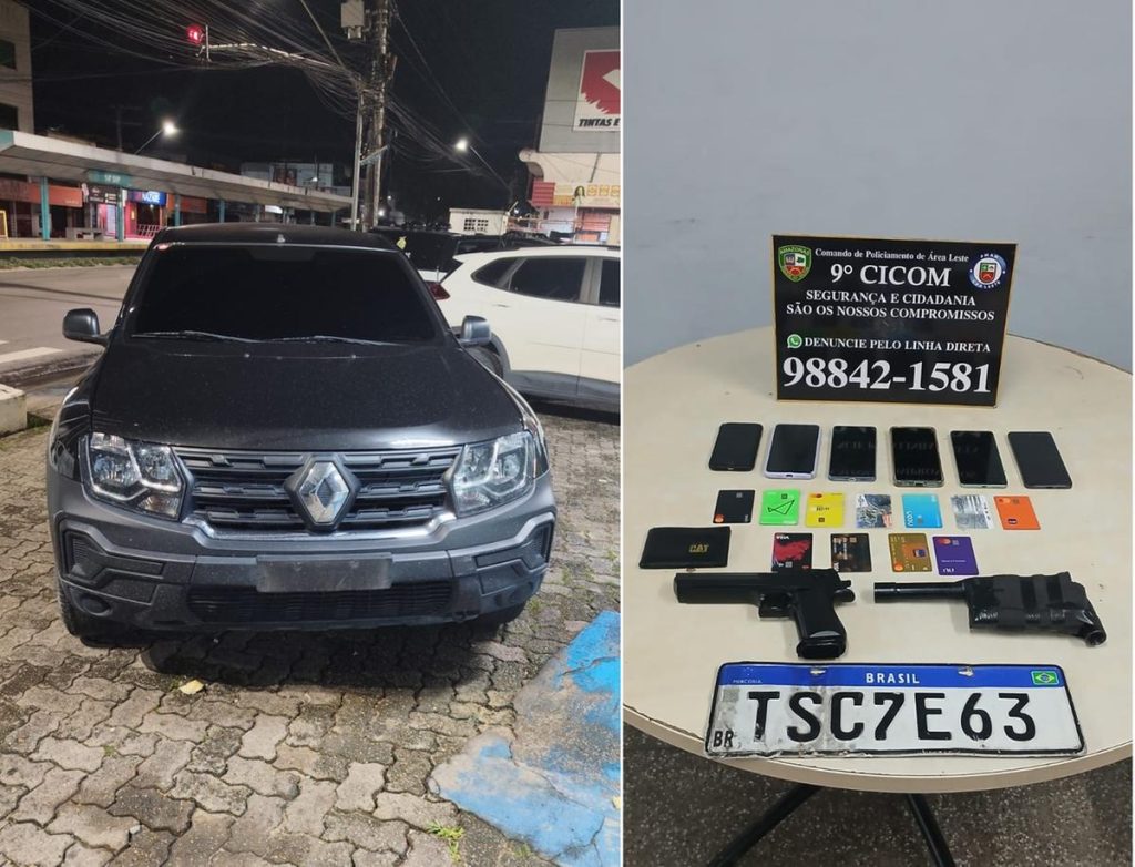 Três homens presos e material apreendido pela polícia após arrastões na zona leste de Manaus