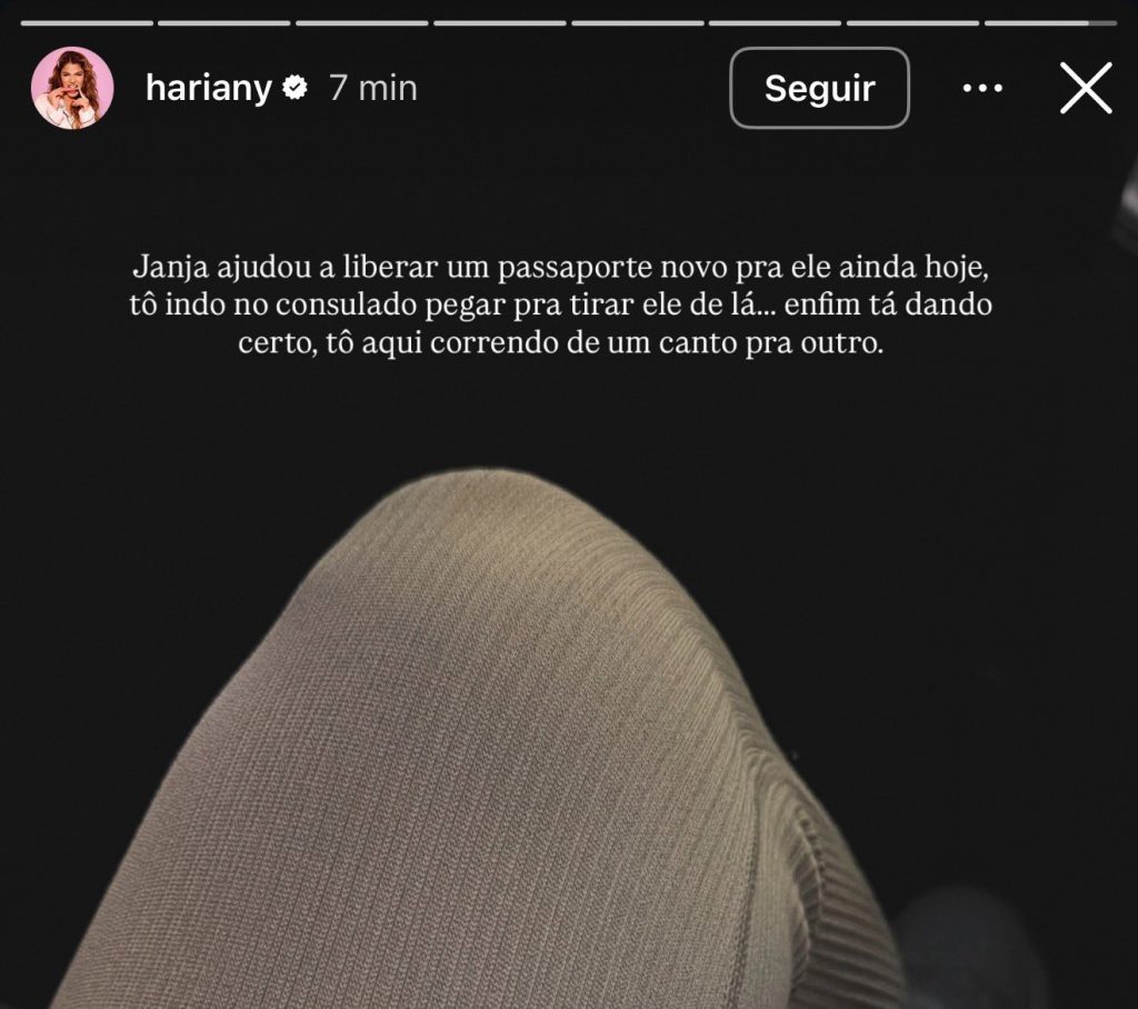 Montagem de fotos da influenciadora Hariany Almeida e da primeira-dama Janja sobre o caso de emissão de passaporte em Paris