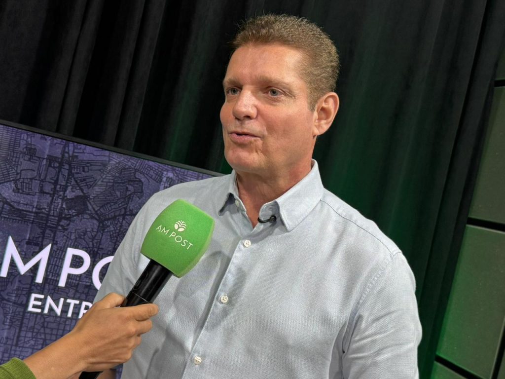 Marcos Rotta durante entrevista no programa AM POST ENTREVISTA falando sobre sua trajetória política e propostas para o senado