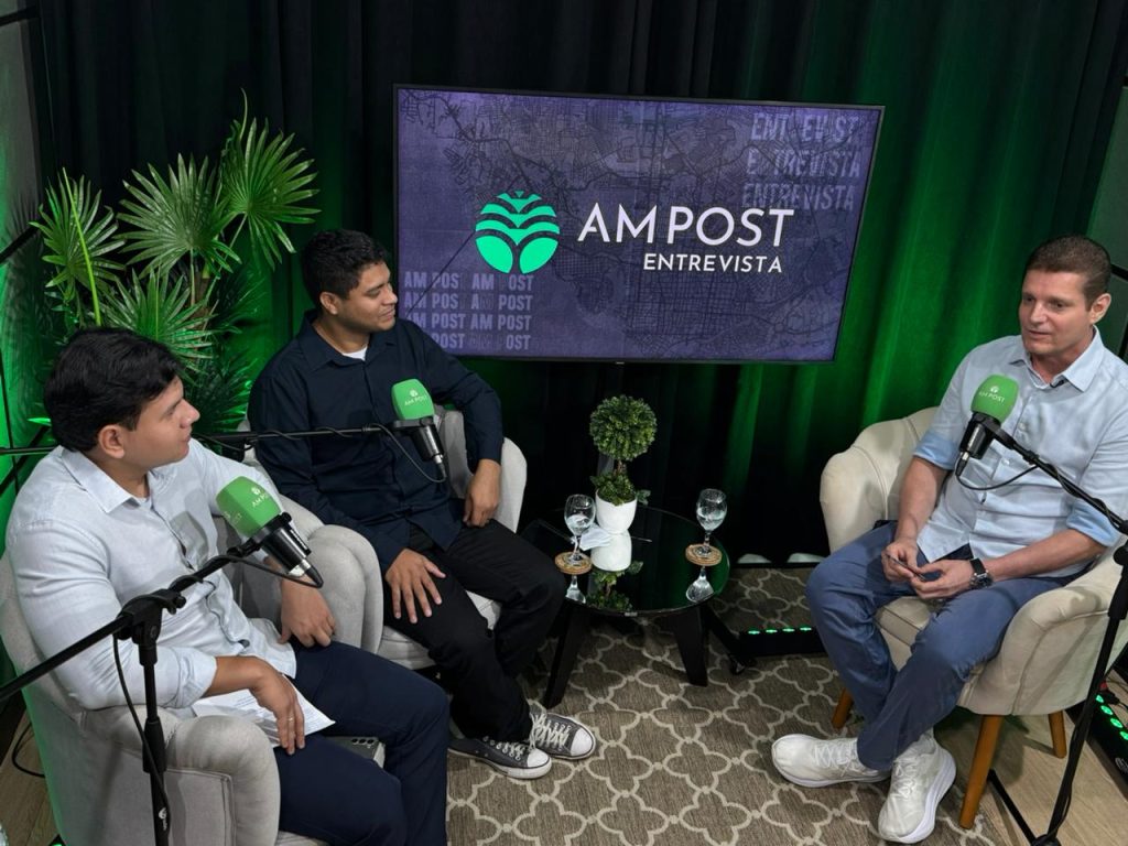 Marcos Rotta durante entrevista no programa AM POST ENTREVISTA falando sobre sua trajetória política e propostas para o senado