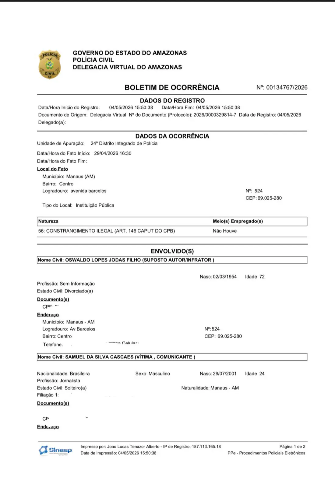 Presidente da Fundação Rádio e TV Cultura do Amazonas denunciado por assédio moral e agressões verbais