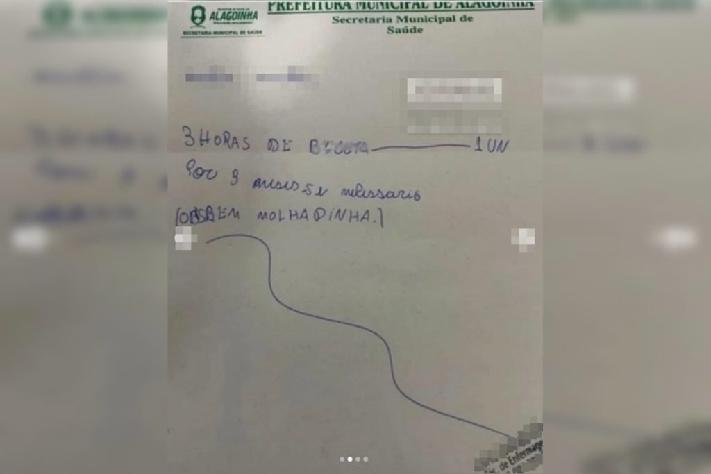 imagem de receita médica supostamente alterada com conteúdo obsceno