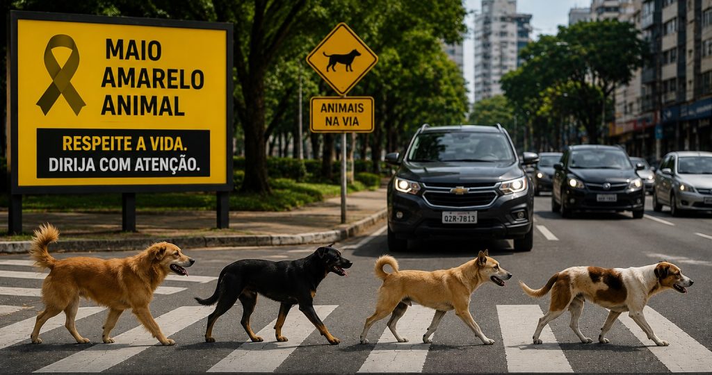 Campanha Maio Amarelo Animal com foco na prevenção de atropelamentos de animais