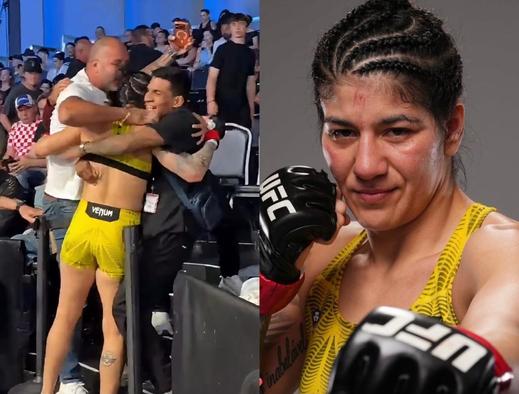 Lutadora ketlen vieira durante luta no ufc